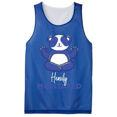 Heavily Meditated Panda Meditation Tranquility Funny Gift Mesh Reversible Basketball Jersey Tank