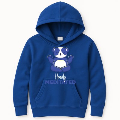 Heavily Meditated Panda Meditation Tranquility Funny Gift Kids Hoodie