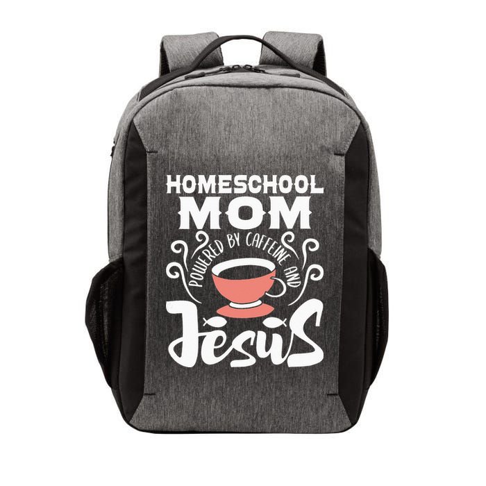 Homeschool Mom Powered By Caffeine And Jesus Homeschooling Vector Backpack