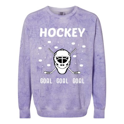 Hockey Mask Pucks Season Funny Gift Colorblast Crewneck Sweatshirt