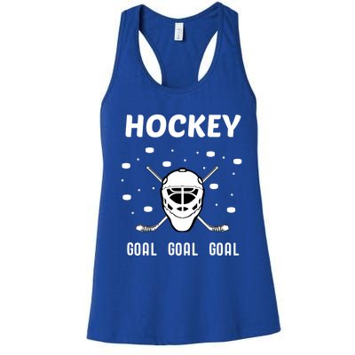 Hockey Mask Pucks Season Funny Gift Women's Racerback Tank