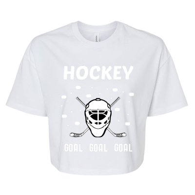 Hockey Mask Pucks Season Funny Gift Bella+Canvas Jersey Crop Tee