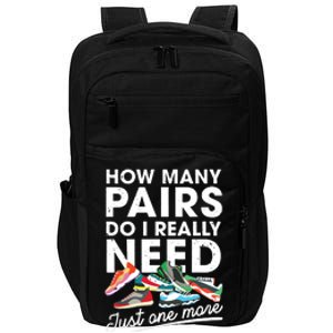 How Many Pairs Of Running Shoes Funny Runner Marathon Quote Impact Tech Backpack