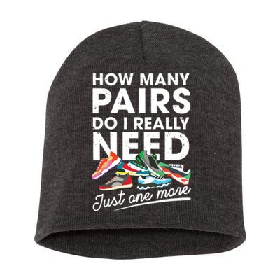 How Many Pairs Of Running Shoes Funny Runner Marathon Quote Short Acrylic Beanie