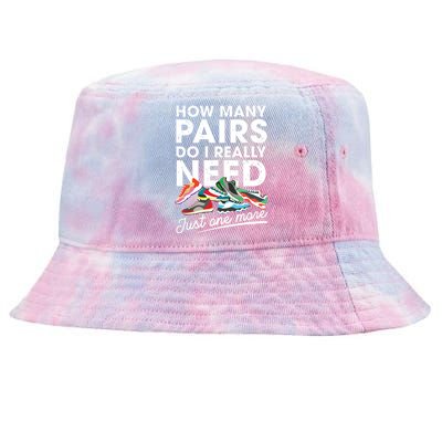 How Many Pairs Of Running Shoes Funny Runner Marathon Quote Tie-Dyed Bucket Hat