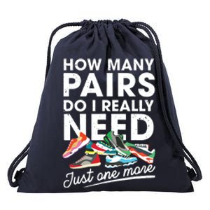 How Many Pairs Of Running Shoes Funny Runner Marathon Quote Drawstring Bag