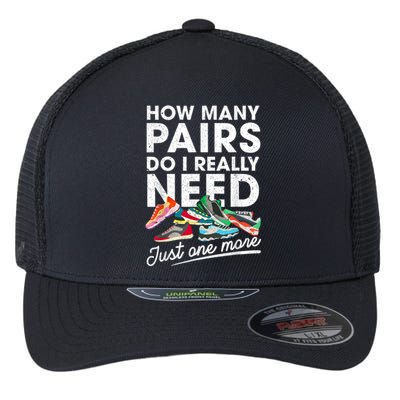 How Many Pairs Of Running Shoes Funny Runner Marathon Quote Flexfit Unipanel Trucker Cap