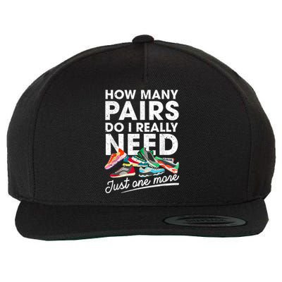 How Many Pairs Of Running Shoes Funny Runner Marathon Quote Wool Snapback Cap