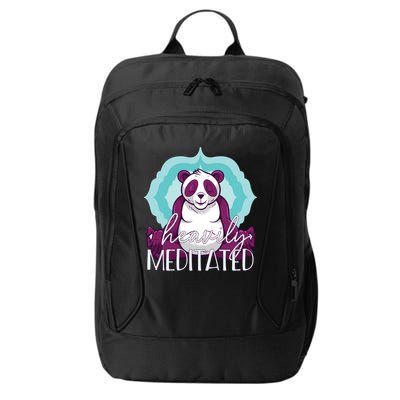 Heavily Meditated Panda Yoga Lotus Pose Meditate Funny Meme Gift City Backpack