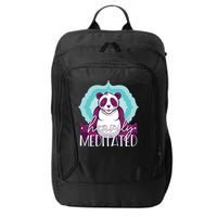 Heavily Meditated Panda Yoga Lotus Pose Meditate Funny Meme Gift City Backpack