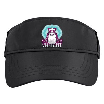 Heavily Meditated Panda Yoga Lotus Pose Meditate Funny Meme Gift Adult Drive Performance Visor
