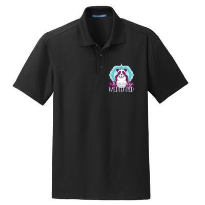 Heavily Meditated Panda Yoga Lotus Pose Meditate Funny Meme Gift Dry Zone Grid Polo