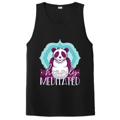 Heavily Meditated Panda Yoga Lotus Pose Meditate Funny Meme Gift PosiCharge Competitor Tank