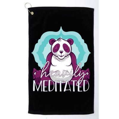 Heavily Meditated Panda Yoga Lotus Pose Meditate Funny Meme Gift Golf Towel