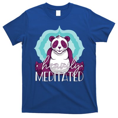 Heavily Meditated Panda Yoga Lotus Pose Meditate Funny Meme Gift T-Shirt