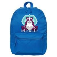 Heavily Meditated Panda Yoga Lotus Pose Meditate Funny Meme Gift 16 in Basic Backpack