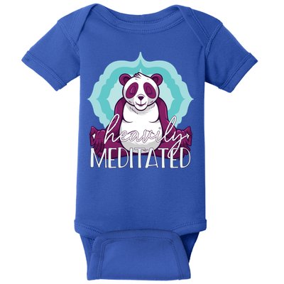 Heavily Meditated Panda Yoga Lotus Pose Meditate Funny Meme Gift Baby Bodysuit
