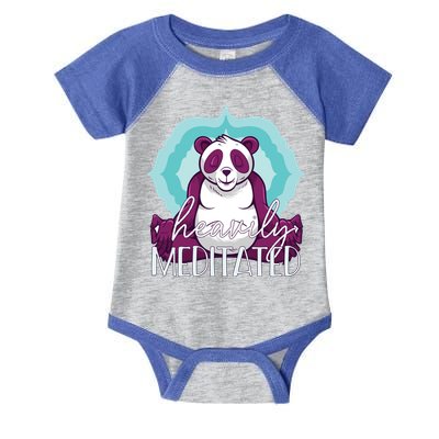 Heavily Meditated Panda Yoga Lotus Pose Meditate Funny Meme Gift Infant Baby Jersey Bodysuit