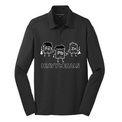 Heavy Metals Periodic Table Funny Science Silk Touch Performance Long Sleeve Polo