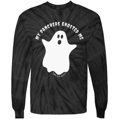 Halloween My Pancreas Ghosted Me Type 1 Diabetes Tie-Dye Long Sleeve Shirt