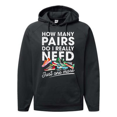 How Many Pairs Of Running Shoes Funny Runner Marathon Quote Performance Fleece Hoodie