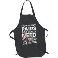 How Many Pairs Of Running Shoes Funny Runner Marathon Quote Full-Length Apron With Pockets