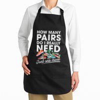 How Many Pairs Of Running Shoes Funny Runner Marathon Quote Full-Length Apron With Pockets