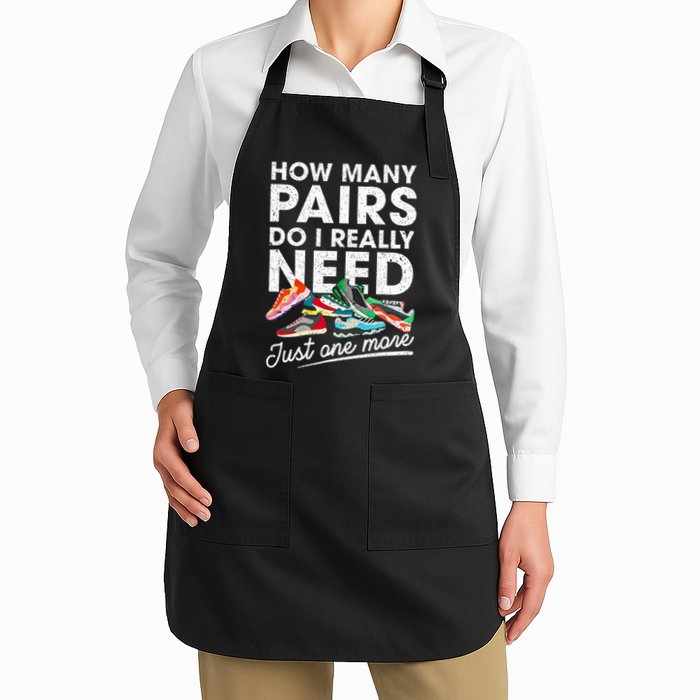 How Many Pairs Of Running Shoes Funny Runner Marathon Quote Full-Length Apron With Pockets