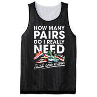 How Many Pairs Of Running Shoes Funny Runner Marathon Quote Mesh Reversible Basketball Jersey Tank