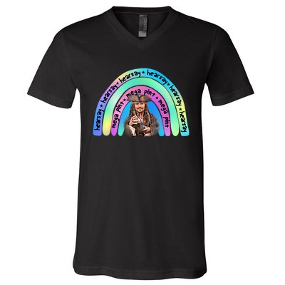 Hearsay Mega Pint Johnny Depp Rainbow V-Neck T-Shirt