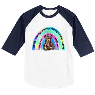 Hearsay Mega Pint Johnny Depp Rainbow Baseball Sleeve Shirt