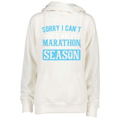 Half Marathon Runner Sorry I Can't It's Half Marathon Gift Womens Funnel Neck Pullover Hood