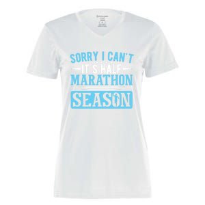 Half Marathon Runner Sorry I Can't It's Half Marathon Gift Women's Momentum V-Neck T-Shirt