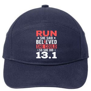 Half Marathon Runners They Only Smell Like It Half Marathon Cute Gift 7-Panel Snapback Hat