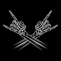 Heavy Metal Rock And Roll Skeleton Hand Horns Rock Band Cool Gift Doggie Tank
