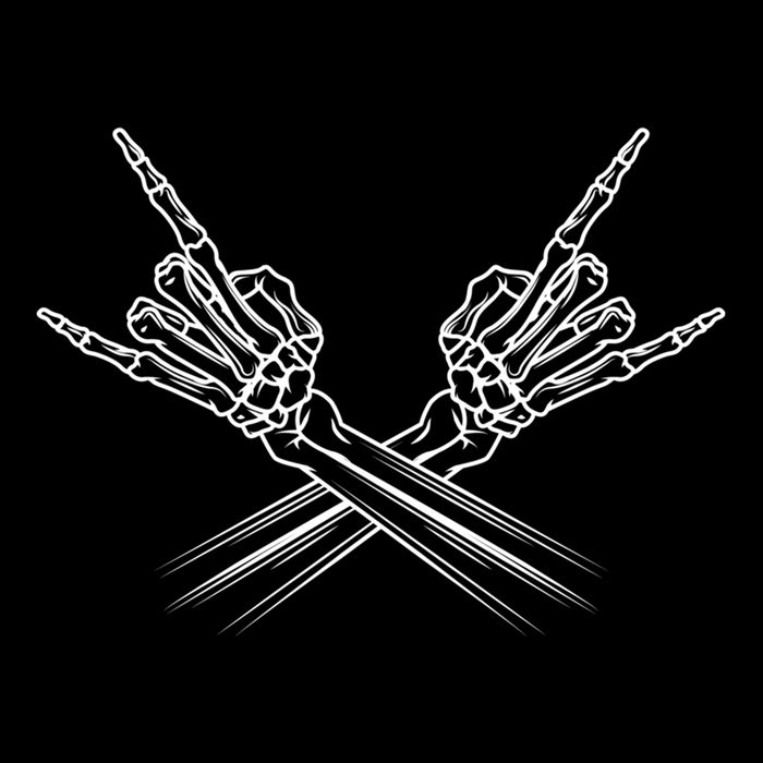 Heavy Metal Rock And Roll Skeleton Hand Horns Rock Band Cool Gift Doggie Tank