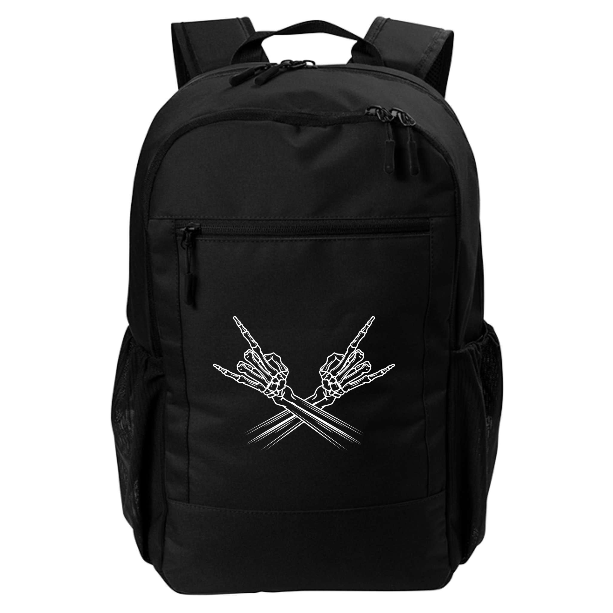 Heavy Metal Rock And Roll Skeleton Hand Horns Rock Band Cool Gift Backpack