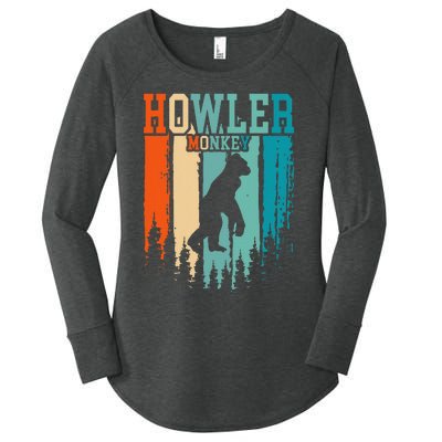 Howler Monkey Retro Vintage Women's Perfect Tri Tunic Long Sleeve Shirt