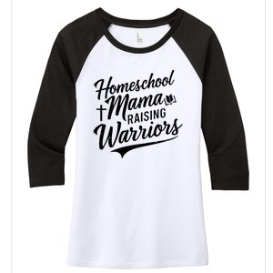 Homeschool Mama Raising Warriors Women's Tri-Blend 3/4-Sleeve Raglan Shirt