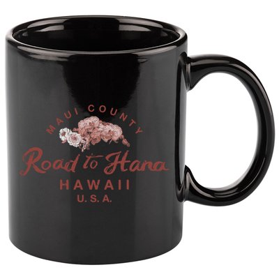 Hawaii Maui Road To Hana Vintage Hawaiian Floral Gift 11oz C Handle Ceramic Mug