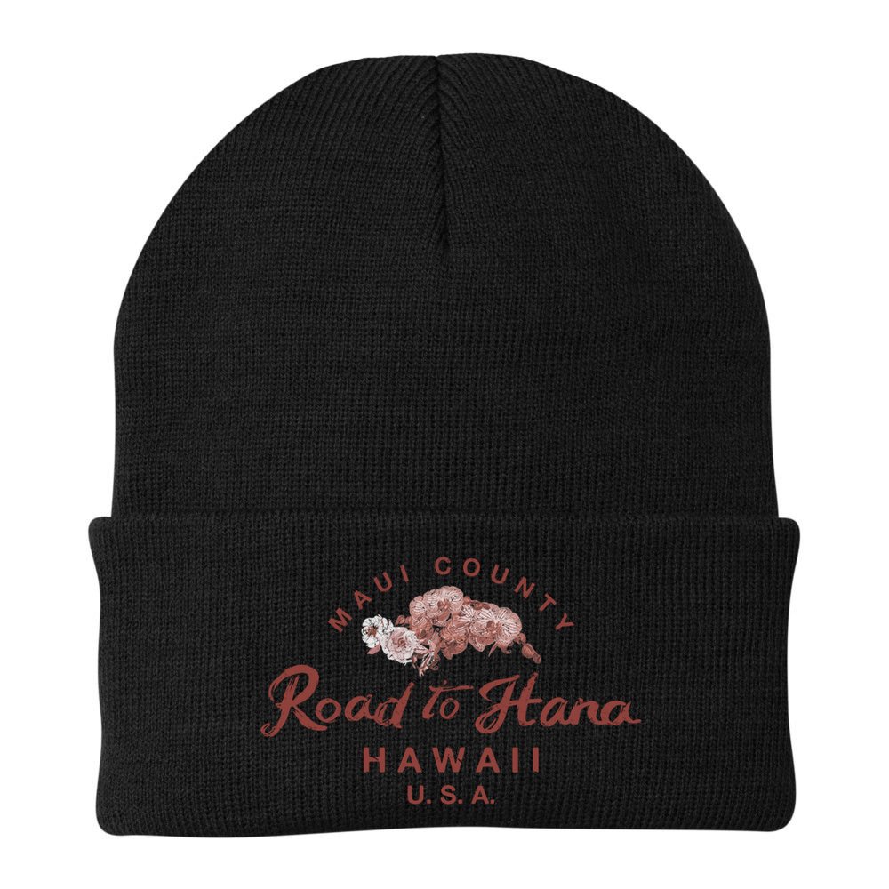 Hawaii Maui Road To Hana Vintage Hawaiian Floral Gift Beanie