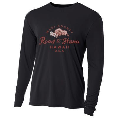 Hawaii Maui Road To Hana Vintage Hawaiian Floral Gift Cooling Performance Long Sleeve Crew