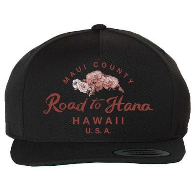 Hawaii Maui Road To Hana Vintage Hawaiian Floral Gift Wool Snapback Cap