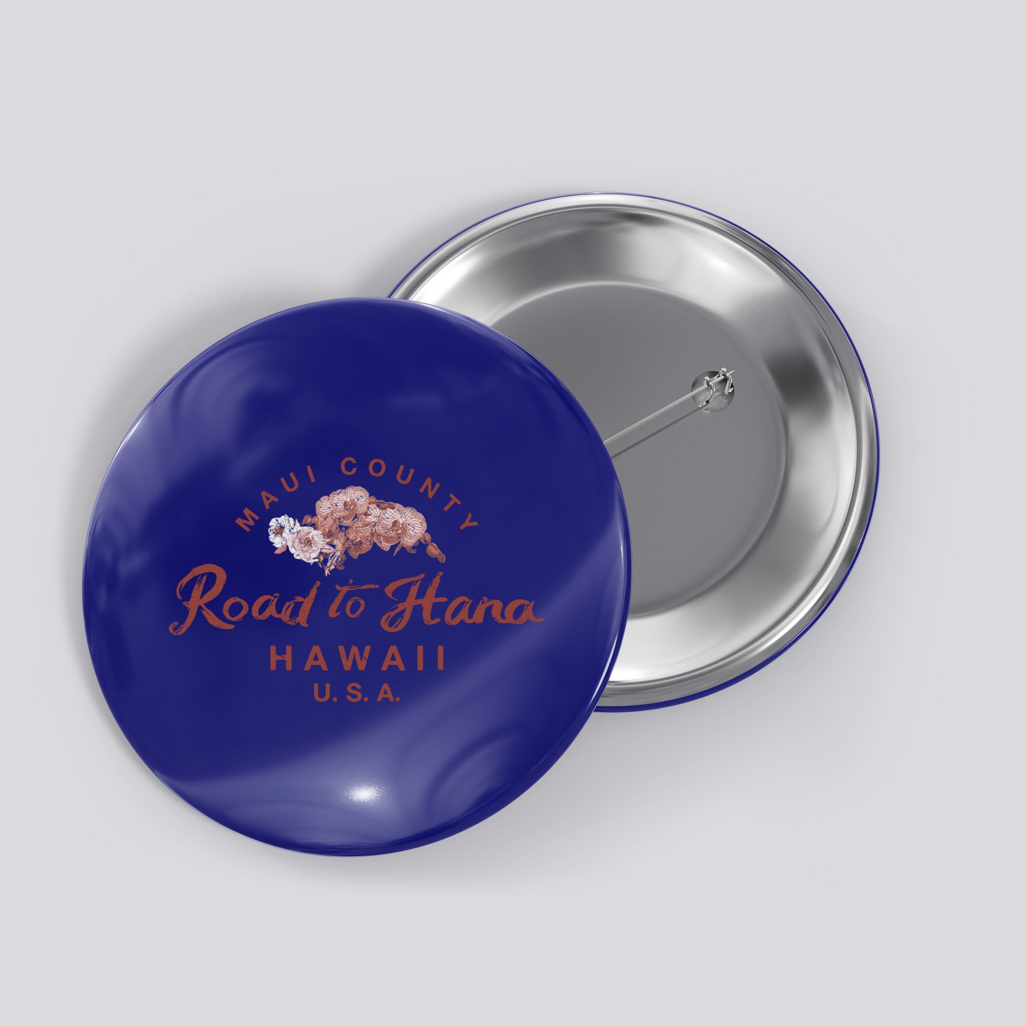Hawaii Maui Road To Hana Vintage Hawaiian Floral Gift Button