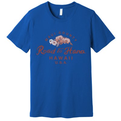 Hawaii Maui Road To Hana Vintage Hawaiian Floral Gift Premium T-Shirt