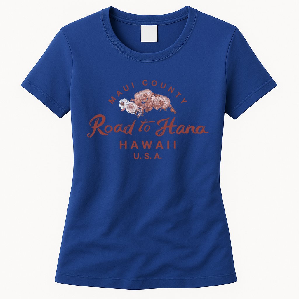 Hawaii Maui Road To Hana Vintage Hawaiian Floral Gift Womens T-Shirt