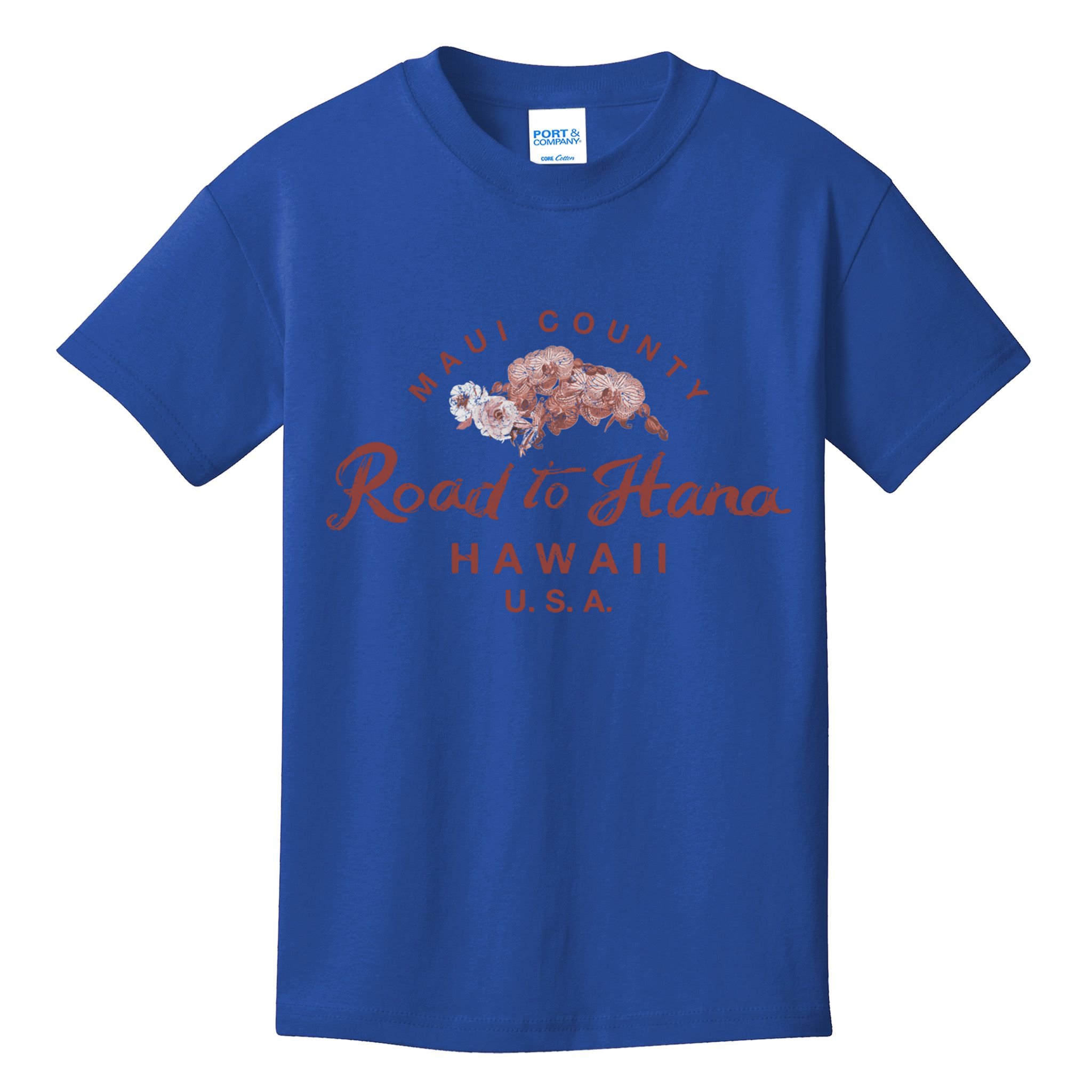 Hawaii Maui Road To Hana Vintage Hawaiian Floral Gift Kids T-Shirt