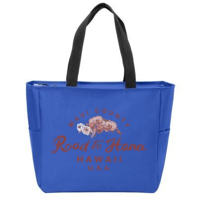 Hawaii Maui Road To Hana Vintage Hawaiian Floral Gift Zip Tote Bag