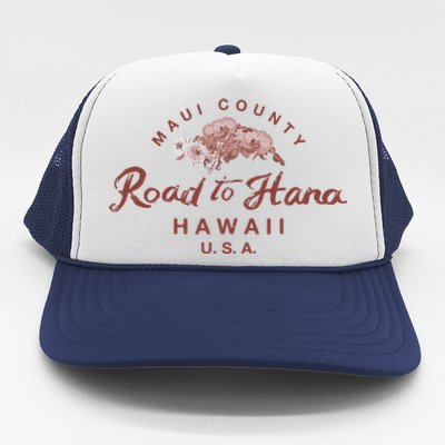 Hawaii Maui Road To Hana Vintage Hawaiian Floral Gift Trucker Hat