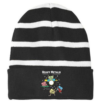 Heavy Metals Rock Chemistry Physics Periodic Table Of Elements Striped Beanie with Solid Band